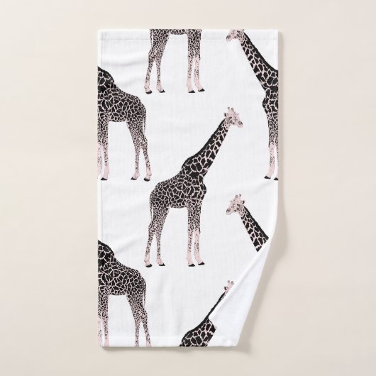 Schattige Zwart Wit Roze Giraffe Bad Handdoek (Handdoek)