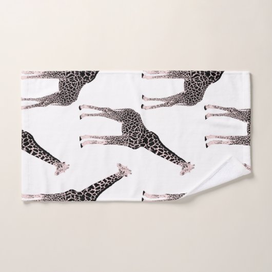 Schattige Zwart Wit Roze Giraffe Bad Handdoek (Handdoek)