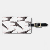 Schattige Zwart Wit Roze Giraffe Bagagelabel (Voorkant horizontaal)