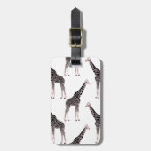 Schattige Zwart Wit Roze Giraffe Bagagelabel (Voorkant verticaal)