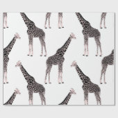 Schattige Zwart Wit Roze Giraffe Cadeaupapier (Vlak)