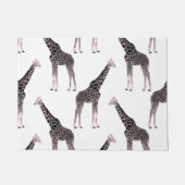 Schattige Zwart Wit Roze Giraffe Deurmat (Voorkant)