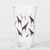 Schattige Zwart Wit Roze Giraffe Glas (Voorkant)