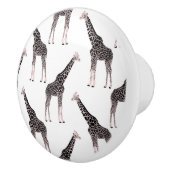 Schattige Zwart Wit Roze Giraffe Keramische Knop (Rechts)