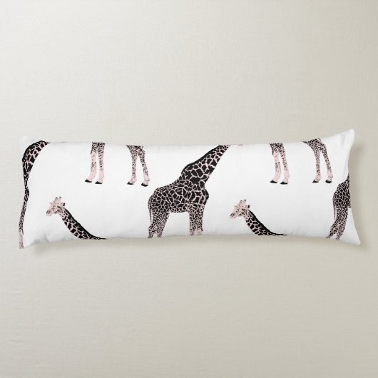 Schattige Zwart Wit Roze Giraffe Lichaamskussen (Achterkant)