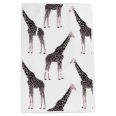 Schattige Zwart Wit Roze Giraffe Medium Cadeauzakje (Voorkant)