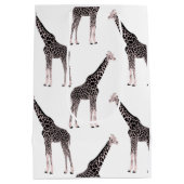 Schattige Zwart Wit Roze Giraffe Medium Cadeauzakje (Achterkant)