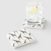 Schattige Zwart Wit Roze Giraffe Stenen Onderzetter (Zijkant)