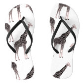 Schattige Zwart Wit Roze Giraffe Teenslippers (Voetbed)