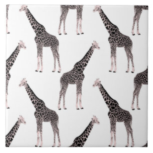 Schattige Zwart Wit Roze Giraffe Tegeltje