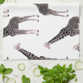 Schattige Zwart Wit Roze Giraffe Theedoek (Gevouwen)