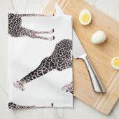 Schattige Zwart Wit Roze Giraffe Theedoek (Quarter Fold)