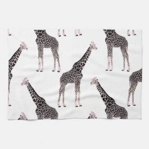 Schattige Zwart Wit Roze Giraffe Theedoek