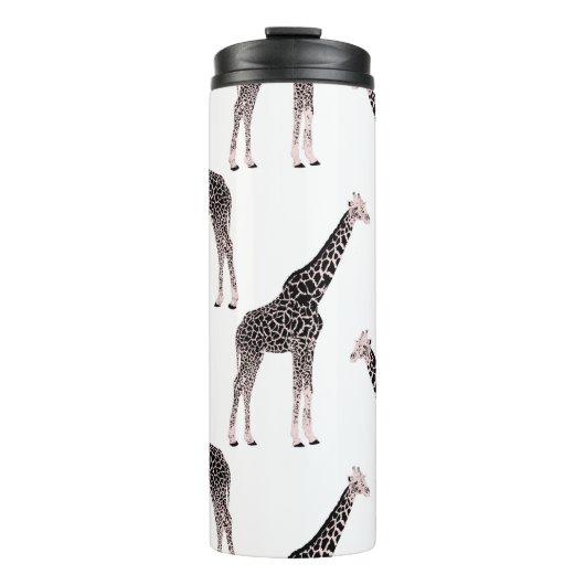 Schattige Zwart Wit Roze Giraffe Thermosbeker (Voorkant)
