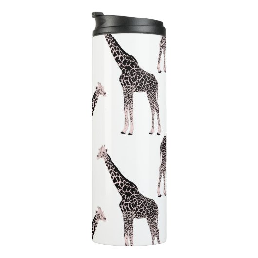 Schattige Zwart Wit Roze Giraffe Thermosbeker (Geroteerd rechts)
