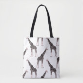 Schattige Zwart Wit Roze Giraffe Tote Bag (Voorkant)