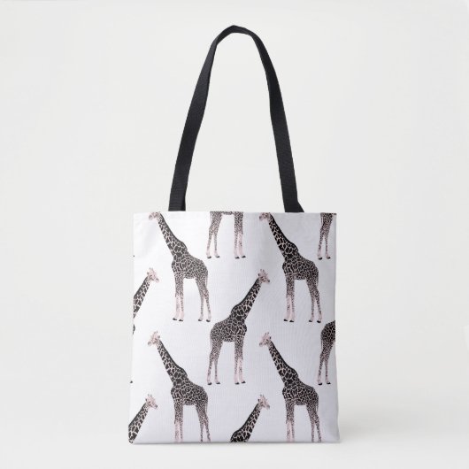 Schattige Zwart Wit Roze Giraffe Tote Bag (Voorkant)