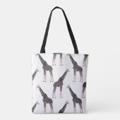 Schattige Zwart Wit Roze Giraffe Tote Bag (Achterkant)