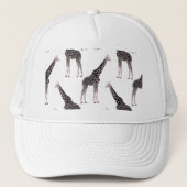 Schattige Zwart Wit Roze Giraffe Trucker Pet (Voorkant)