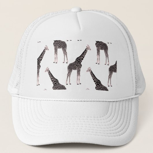 Schattige Zwart Wit Roze Giraffe Trucker Pet (Voorkant)