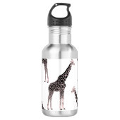 Schattige Zwart Wit Roze Giraffe Waterfles (Voorkant)