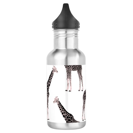Schattige Zwart Wit Roze Giraffe Waterfles (Links)