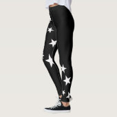 Schattige Zwart Wit Sterren Leggings (Links)