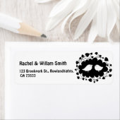 Schattige Zwart-wit Tortelduifjes Bruiloft Etiket (Insitu)