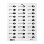 Schattige Zwart-wit Tortelduifjes Bruiloft Etiket (Full Sheet)