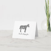 Schattige Zwart Wit Zebra Hand-Illustrated Wildlif Notitiekaartje (Voorkant)
