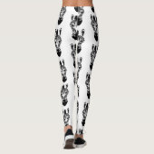 Schattige zwart-wit zebrapatroon leggings (Achterkant)