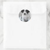 Schattige zwart-witpagina ronde sticker (Tas)