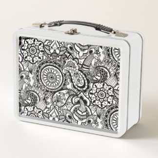Schattige zwart witte bloemen paisley
