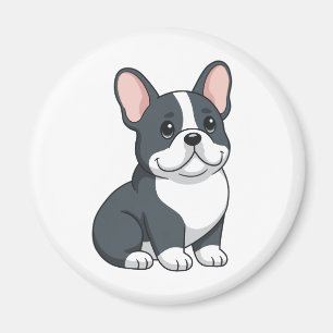 Schattige zwart-witte Franse Bulldog Puppy Magneet