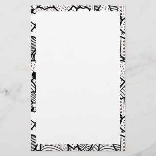 Schattige zwart witte harten patronen briefpapier