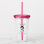 Schattige zwart-witte husky hond acryl drinkbeker (Voorkant)