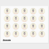 Schattige zwart-witte husky hond ronde sticker (Vel)