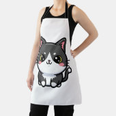 Schattige Zwart Witte Kawaii Kitten Schort (Insitu)