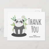 Schattige zwart-witte panda in bamboe dank je briefkaart (Voorkant / Achterkant)