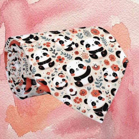 Schattige zwart-witte panda stropdas