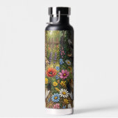 Schattige zwart-witte Poolse kip Waterfles (Rechts)