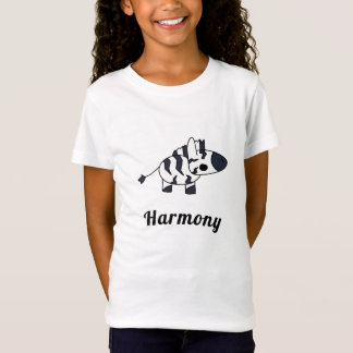 Schattige zwart-witte zebra cartoon tekening t-shirt