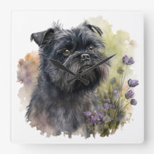 SCHATTIGE ZWARTE AFFENPINSCHER HOND MET BLOEMEN