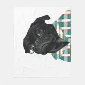 Schattige zwarte beker met bril en Shirt Fleece Deken (Voorkant)