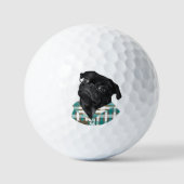 Schattige zwarte beker met bril en Shirt Golfballen (Voorkant)