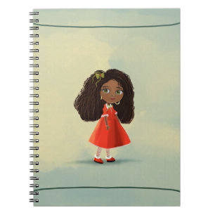 schattige zwarte cartoon Mindy-laptop Notitieboek