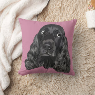 Schattige zwarte Cocker Spaniel hond Kussen