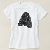 Schattige zwarte Cocker Spaniel T-shirt (Design voorkant)