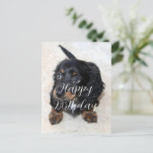 Schattige zwarte Doxer Hond Puppy Verjaardag Briefkaart (Staand voorkant)
