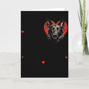 Schattige zwarte Duitse herdershond Valentijnsdag Kaart